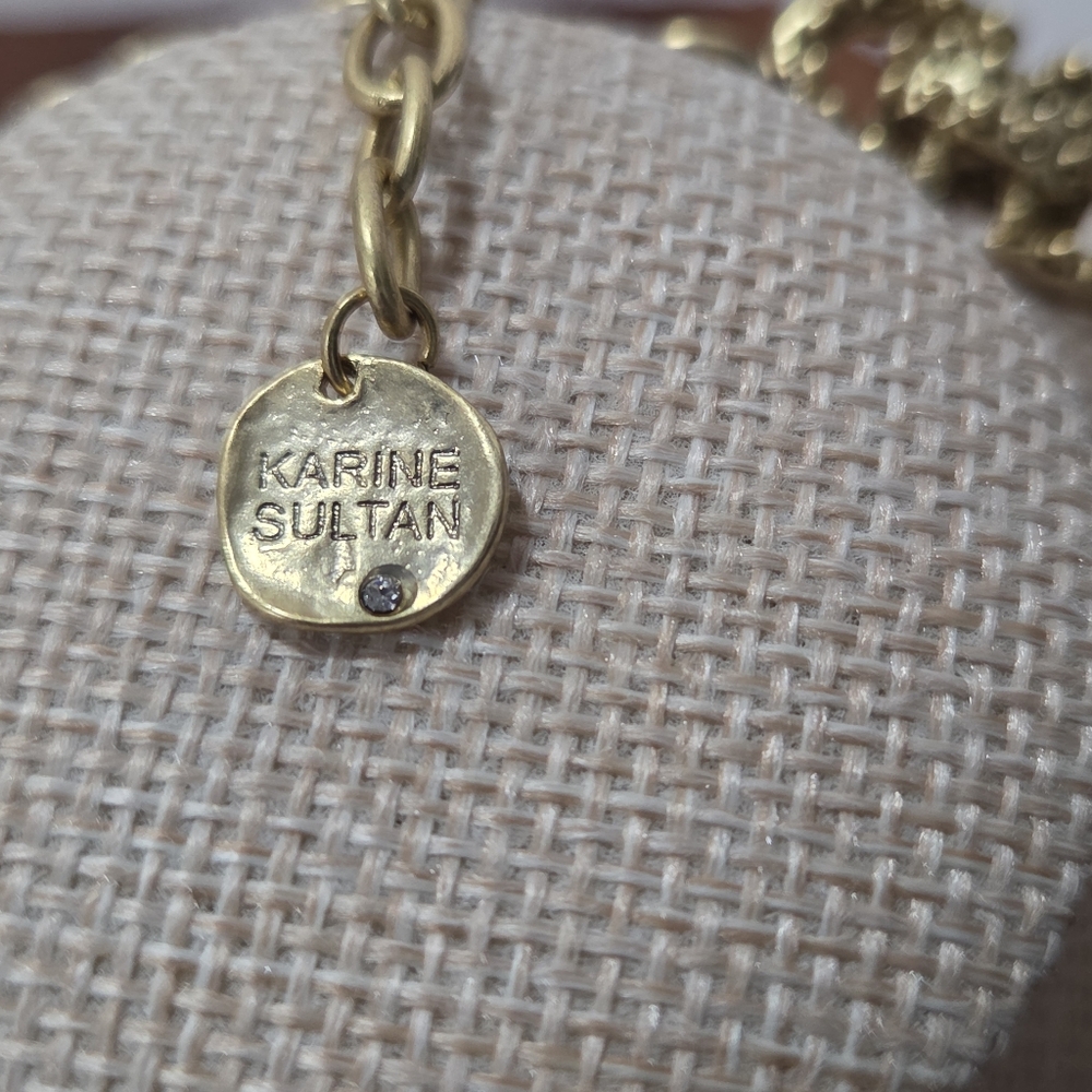 Karine Sultan Link Collar Necklace Intricate Details Oval Links - Picture 4 of 6